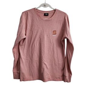 Stussy Top Small‎ Pink Longsleeve Shirt Pullover Outdoor Logo Unisex Adult